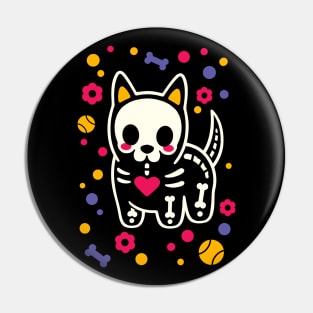 dog skeleton Pin