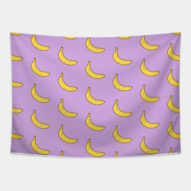 Banana Pattern (pastel purple) Tapestry by designminds1