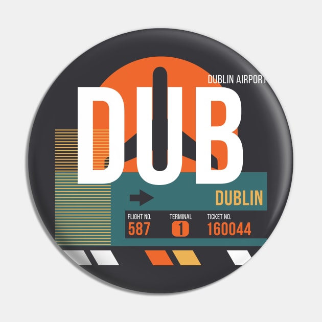 Dublin (DUB) Airport Code Baggage Tag Pin by SLAG_Creative