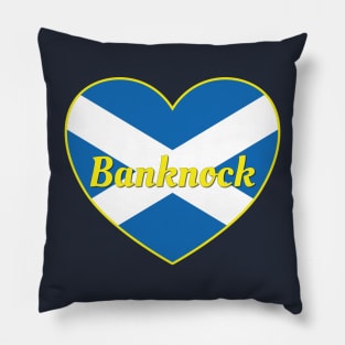 Banknock Scotland UK Scotland Flag Heart Pillow