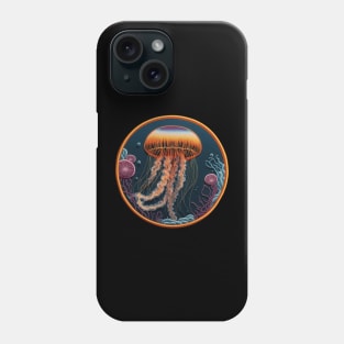 Rainbow Jellyfish Embroidered Patch Phone Case