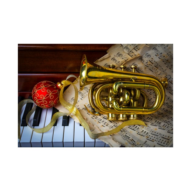 Pocket Trumpet On Piano And Sheet Music by photogarry