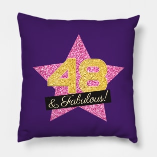 48th Birthday Gifts Women Fabulous - Pink Gold Pillow