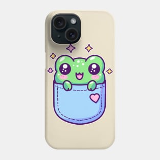 Kawaii Frog in Pocket Funny Toad Lover Phone Case