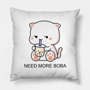 Kitty Needs More Boba! Pillow