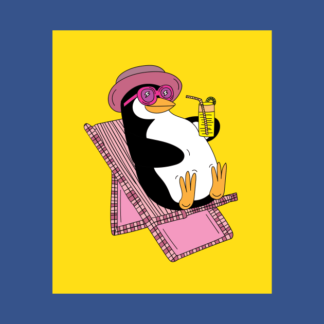 Penguin Summer Sunset Vacation by flofin