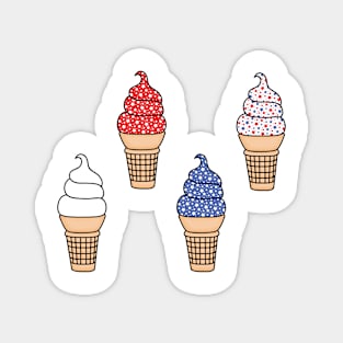 Patriotic Ice Cream Cones, USA Magnet