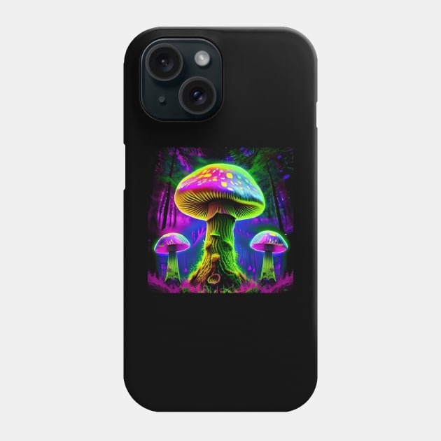 Shrooms Blacklight Poster Art 34 Phone Case by Benito Del Ray
