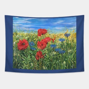 Cornflowers and Poppies Tapestry