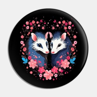 Opossum Couple Valentine Pin