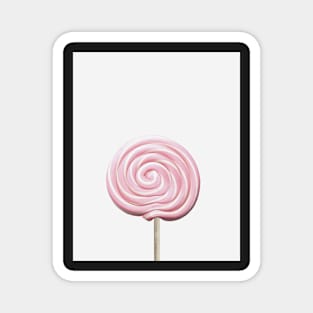 Pink lollipop, Print Pink, Girls Nursery Room Decor, Candy, Kids room print art, Trendy modern print Magnet