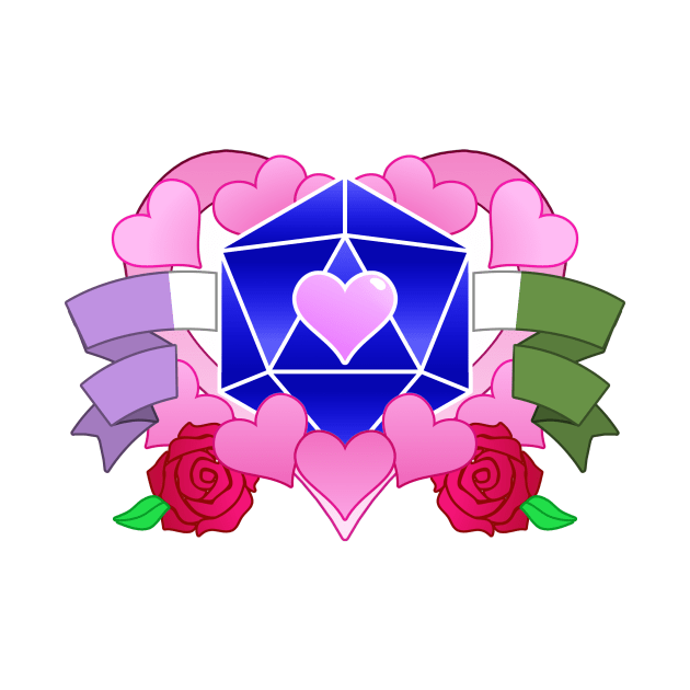 DiceHeart - Genderqueer Banner, Dark Blue Dice by talenlee