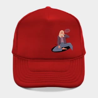 I Don’t Need Inspirational Quote, I Need Coffee – Short Hair Girl with Coffee Mug Hat