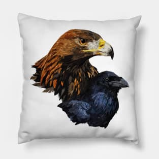 Raven and Eagle Pillow