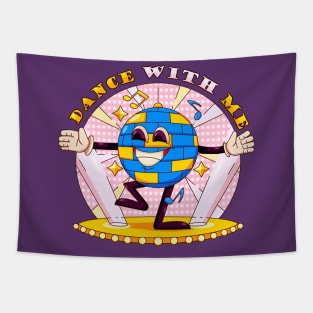 Dance with me, disco ball dances with sparkling lights Tapestry