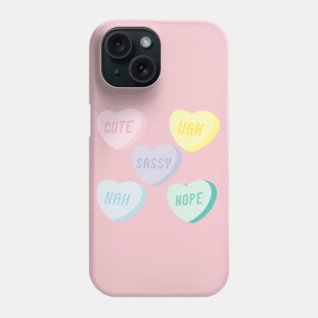 Mood Swings Candy Heart Phone Case by Kangkorniks