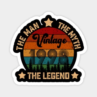 Father's Day Shirt Vintage 1998 The Men Myth Legend 22nd Birthday Gift Magnet