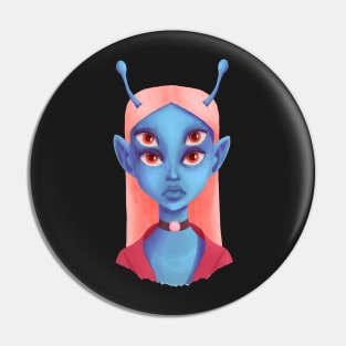 Alien Optical Illusion Eyes Pin