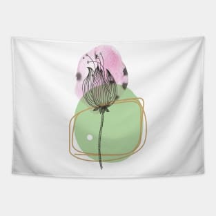 abstract watercolor botanical illustration. Minimalistic boho style Tapestry