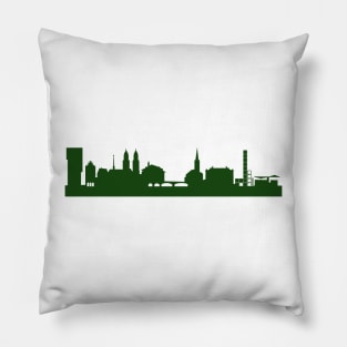 ZURICH skyline in forest green Pillow