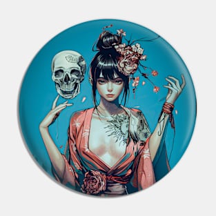 Geisha and skull 6605 Pin