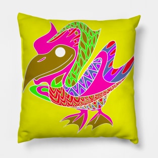 seagull pelican ecopop in gold floral pattern Pillow