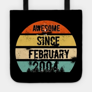 Awesome Since February 2004 16 year old T-Shirt gift Idea funny birthday Tote