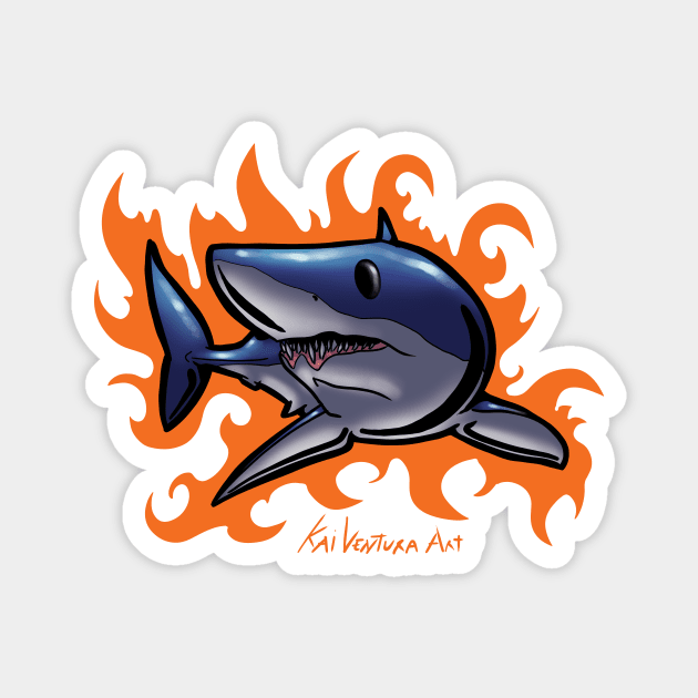 Mako Shark Surf Rad Design Magnet by Kai Ventura