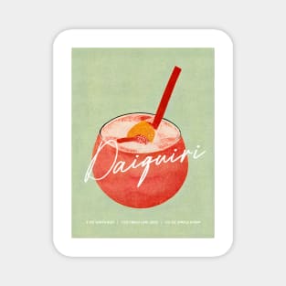 Daiquiri Retro Poster Tropic Bowl Bar Prints, Vintage Drinks, Recipe, Wall Art Magnet