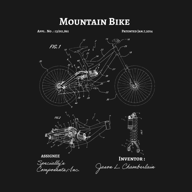 Mountain Bike patent / cyclist patent present / cyclist gift idea by Anodyle