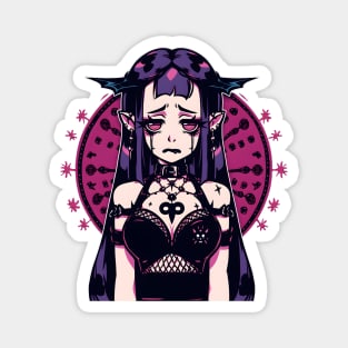 Anime Gothic Elf with Batty Horns - Cute Bad Beesh Magnet