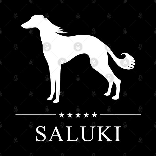 Saluki Dog White Silhouette by millersye