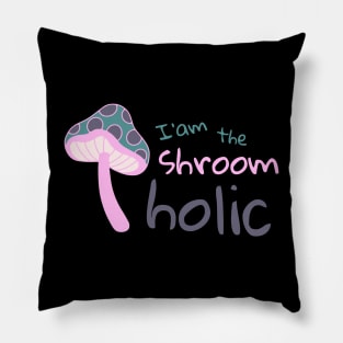 Gift For Mushroom Lover Pink Minimalist Pastel Style Pillow