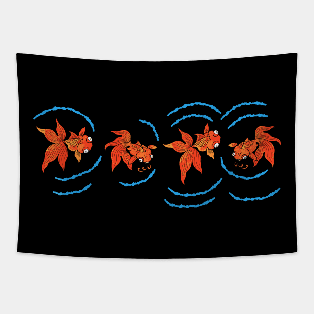 Goldfish 0101 Tapestry by cutequokka