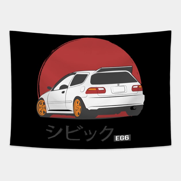 Honda Civic EG Japan Tapestry by AliceEye555