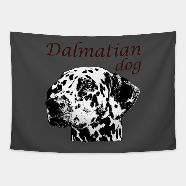 White Dalmatian Dog Tapestry by hudayadi