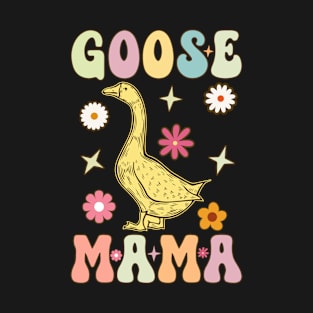 Goose Mama Groovy Geese Duck T-Shirt