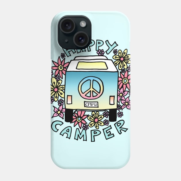 Happy Camper Hippy Van Phone Case by julieerindesigns