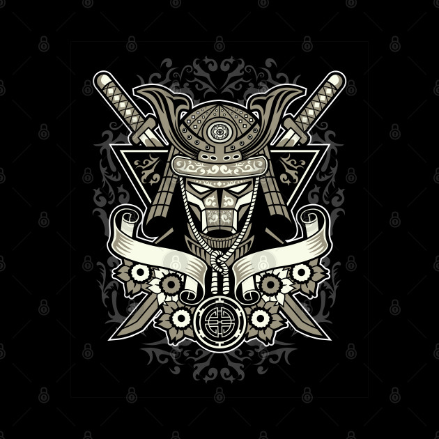 Samurai with Crossed Swords Design - Samurai - Phone Case