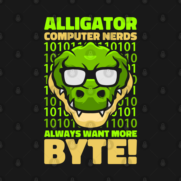 Funny Alligator Lover and Computer Nerd Kids Crocodile by Riffize