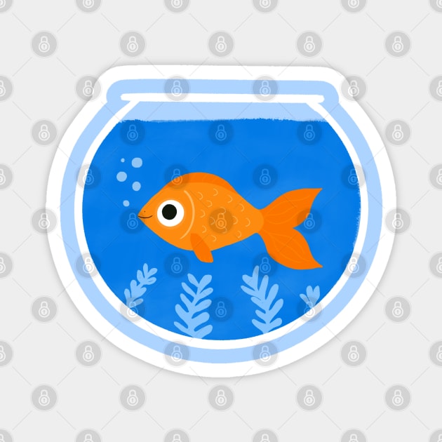 Fish Bowl Magnet by KristaElvey