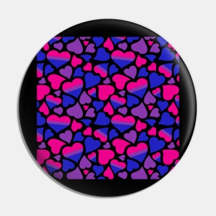 Bisexual Pride Hearts Pattern Pin