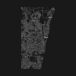 4K Chennai India Map | HD Chennai India Map | Black And White Map Of Chennai India T-Shirt