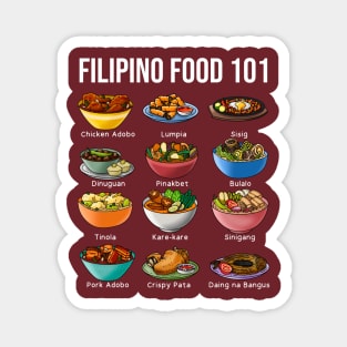 Filipino Food 101 Popular Pinoy Food Funny Cool Philippines Magnet