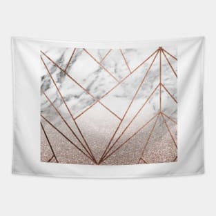 Rose glitter rising geo Tapestry