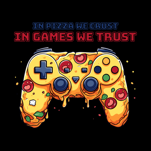 Pizza Gamer T-Shirt | In Games we trust by Indigo Lake