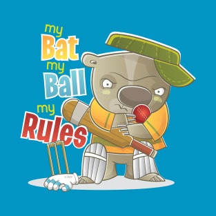 My Bat My Ball My Rules Cricket Design Australia T-Shirt