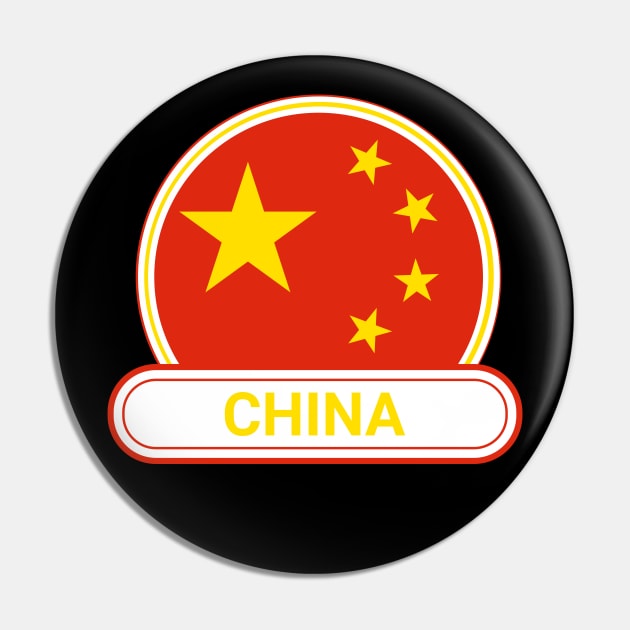 China Country Badge - China Flag Pin by Yesteeyear