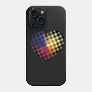 Angle Gradient on Halftone Heart (Black) Phone Case