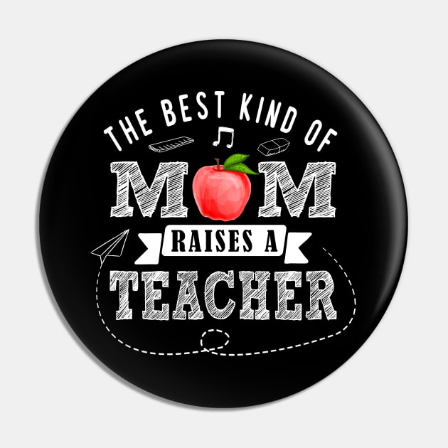 Teacher Mom The Best Kind of Mom Raises a Teacher Mothers Day Gift Pin by NAMTO